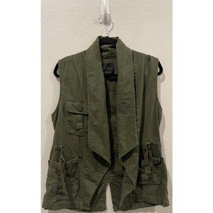 SANCTUARY Olive Green Linen Vest
